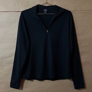 Vintage Patagonia Capilene Quarter Zip Neck Pullover BaseLayer Black Size M